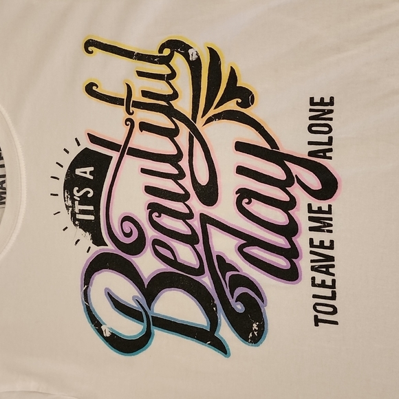 HOT TOPIC BLACK MATTER Beautiful Day to Leave Me Alone Tee M L Humor Graphic - Picture 3 of 10